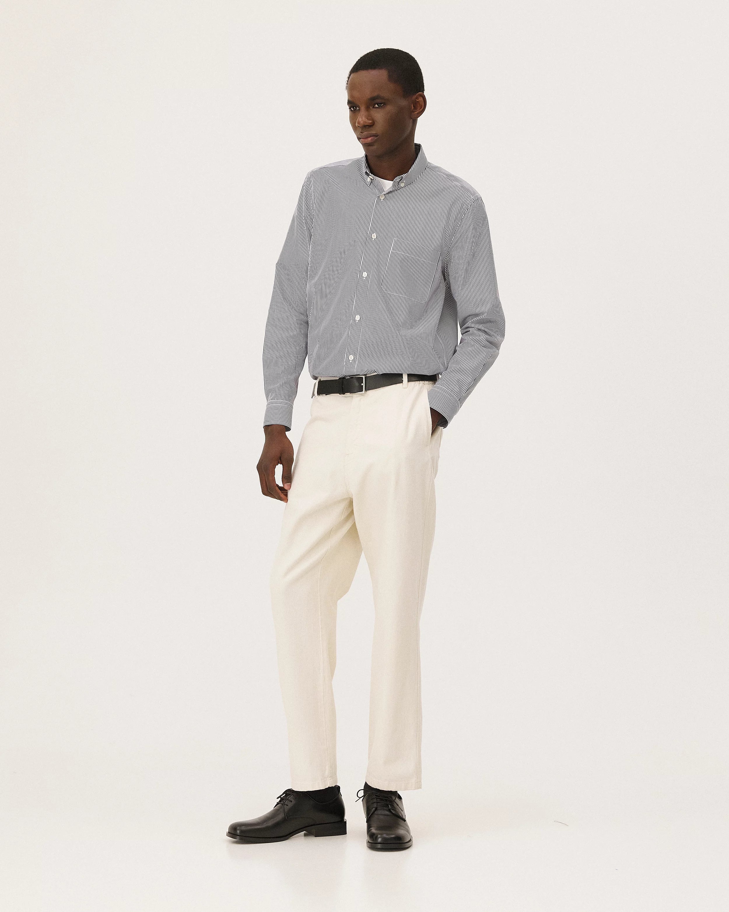 Curtis Dark Navy Stripes - menswear look