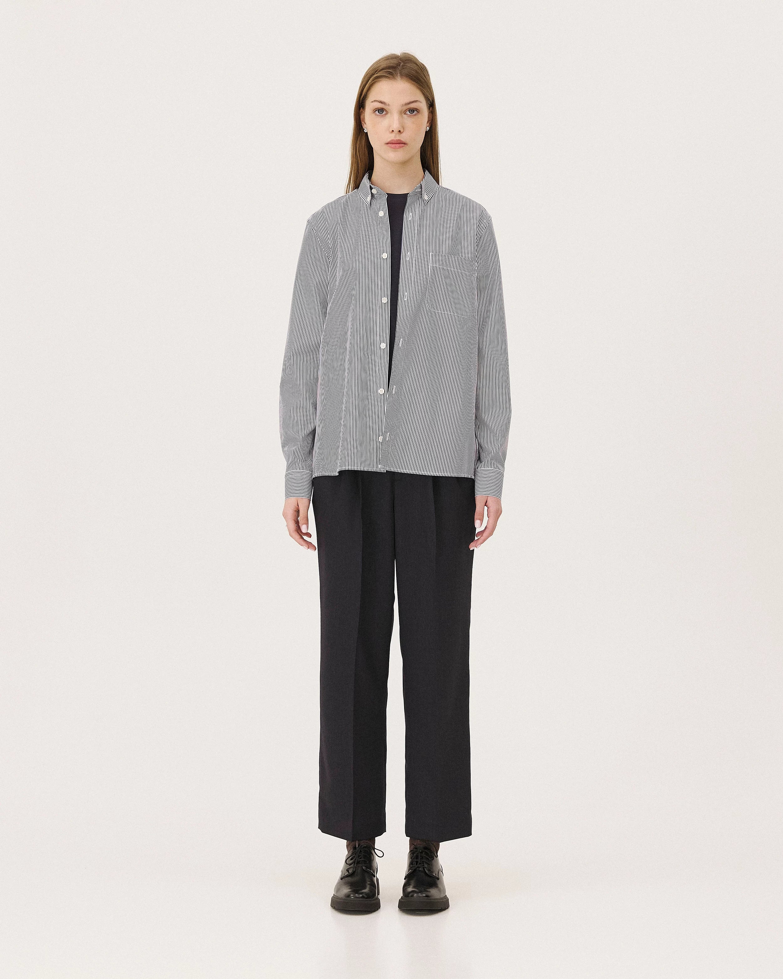 Curtis Dark Navy Stripes - womenswear look