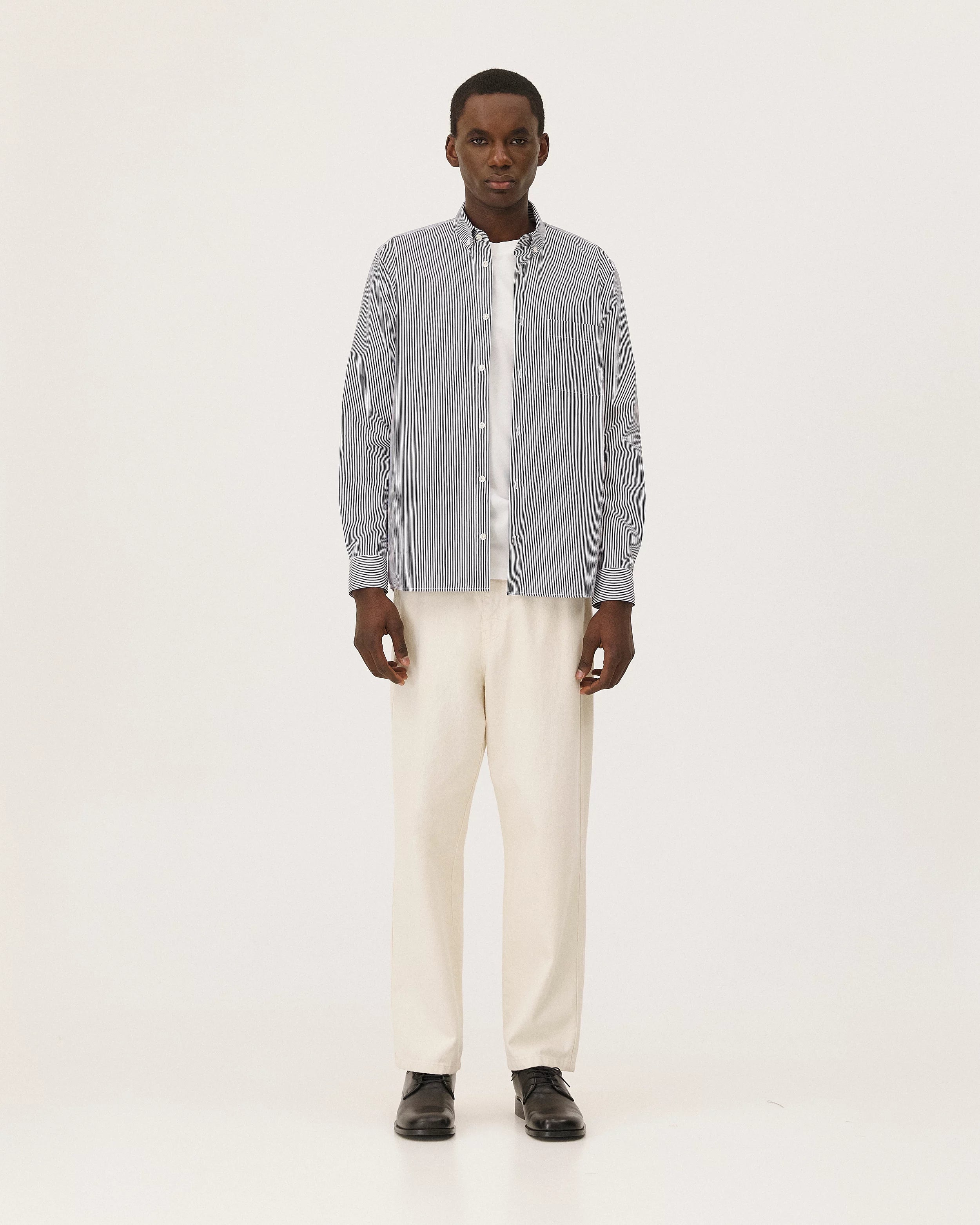 Curtis Dark Navy Stripes - menswear look