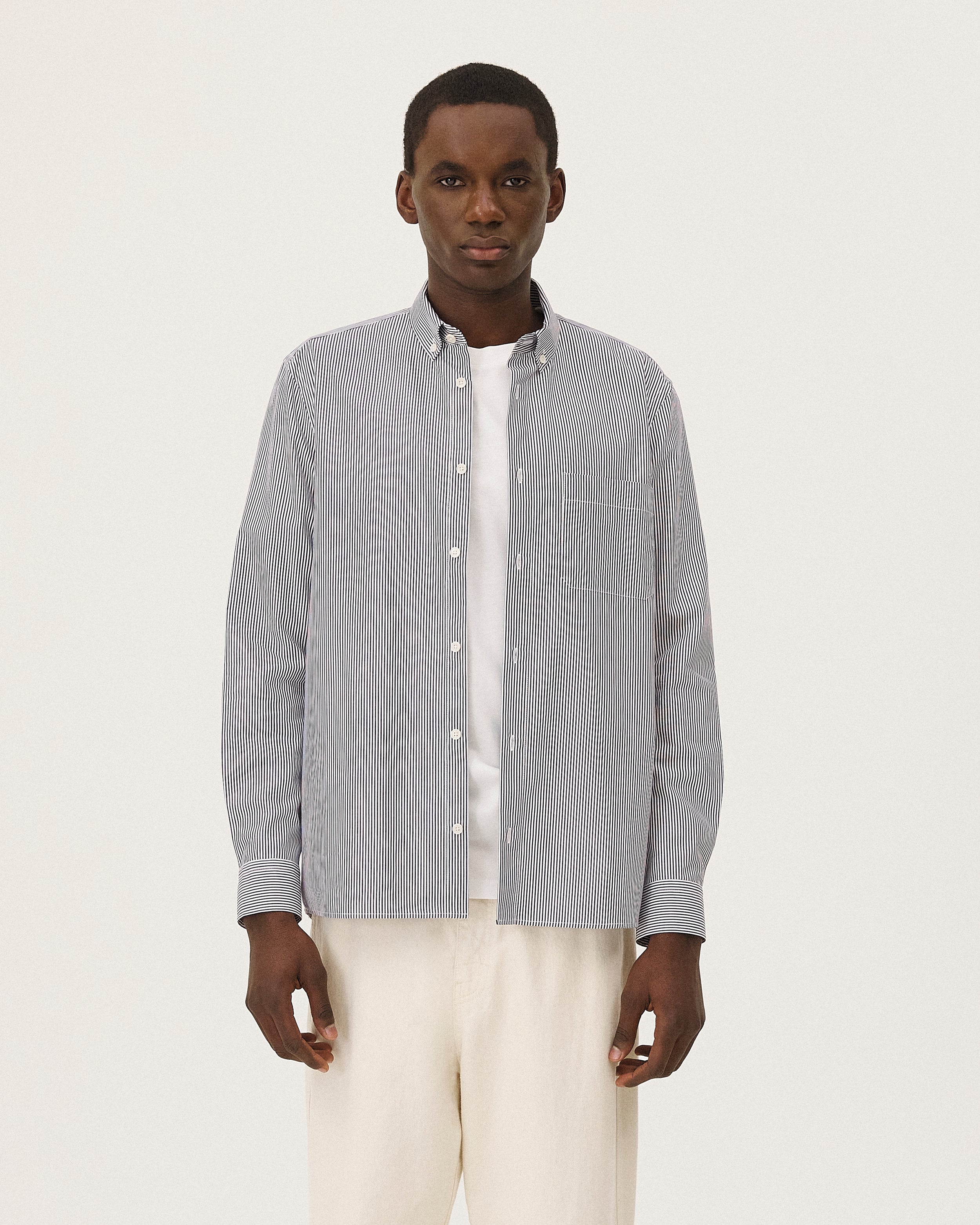 Curtis Dark Navy Stripes - menswear look