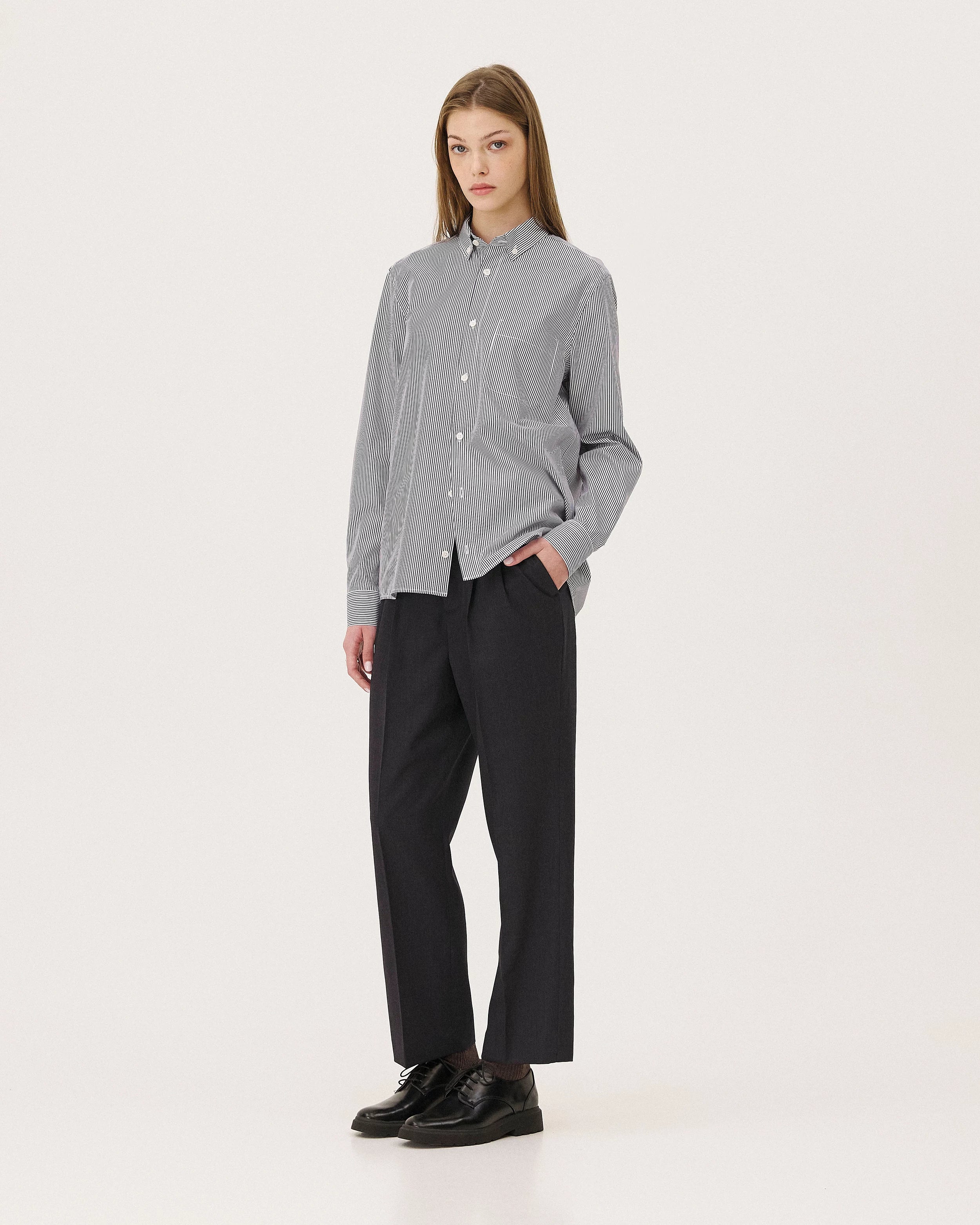 Curtis Dark Navy Stripes - womenswear look