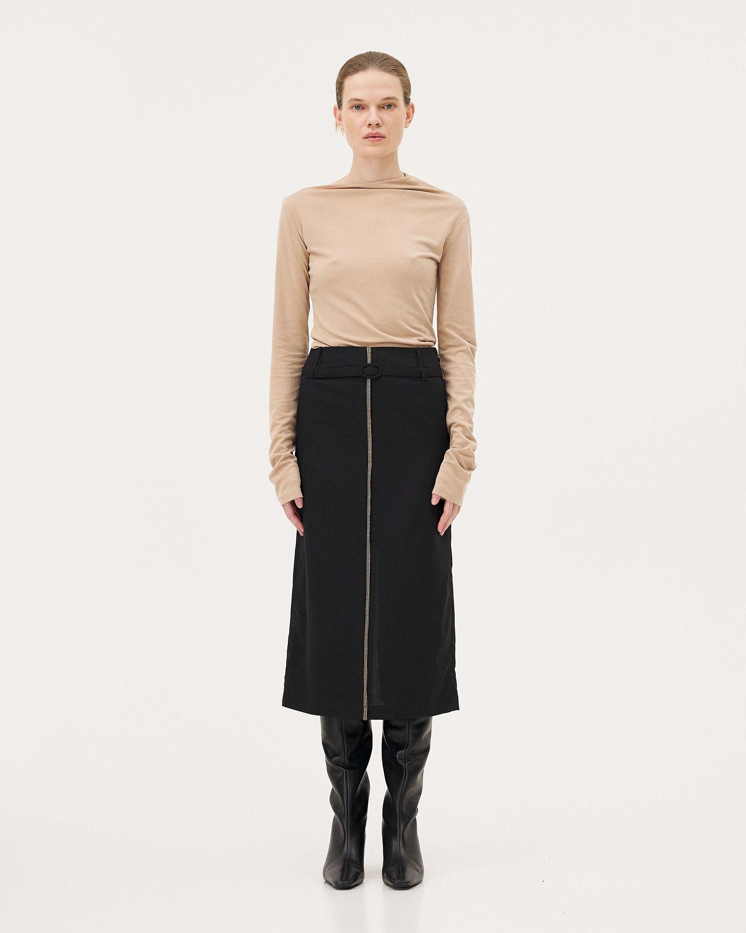 Elia Camel, top en viscose upcyclée NOYOCO