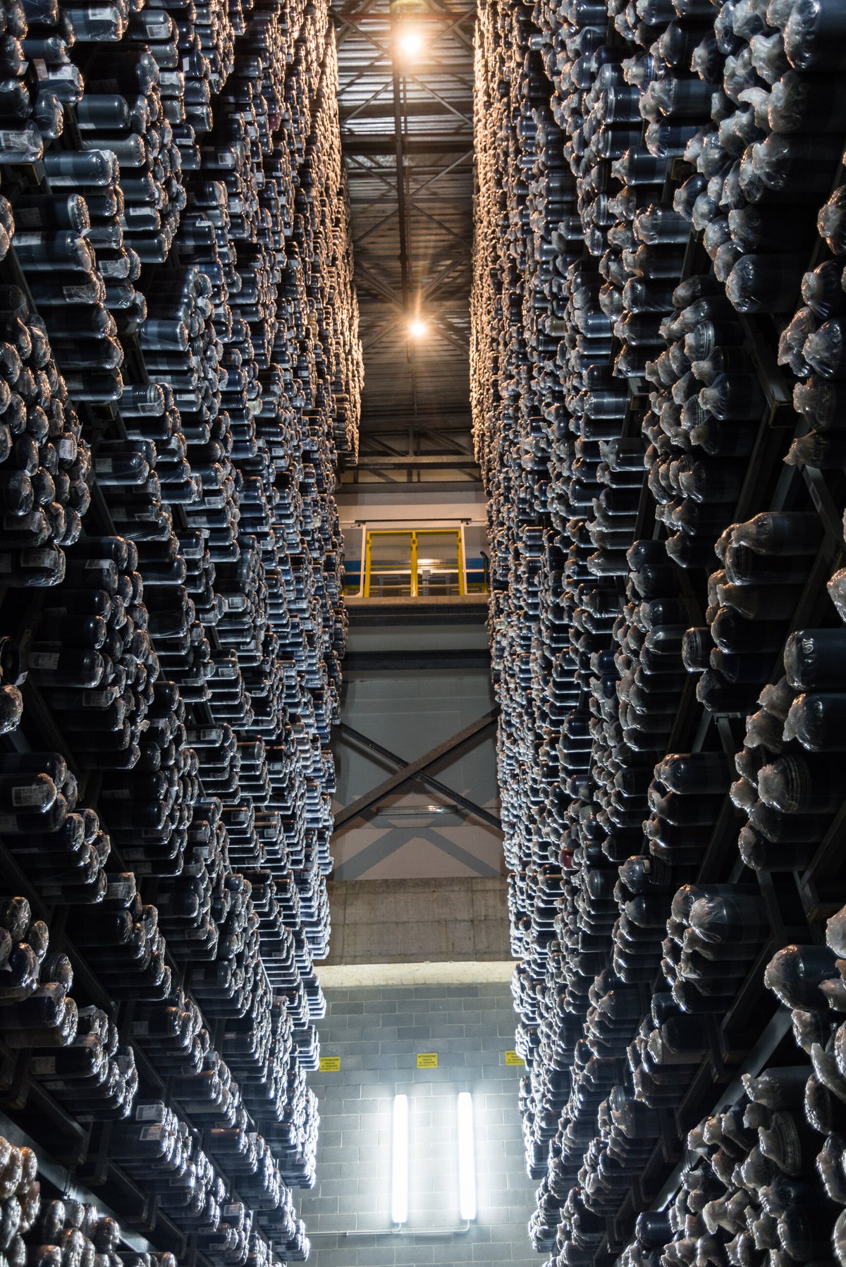 Spectacular vertical fabric warehouse at Vitale Barberis Canonico in Pratrivero