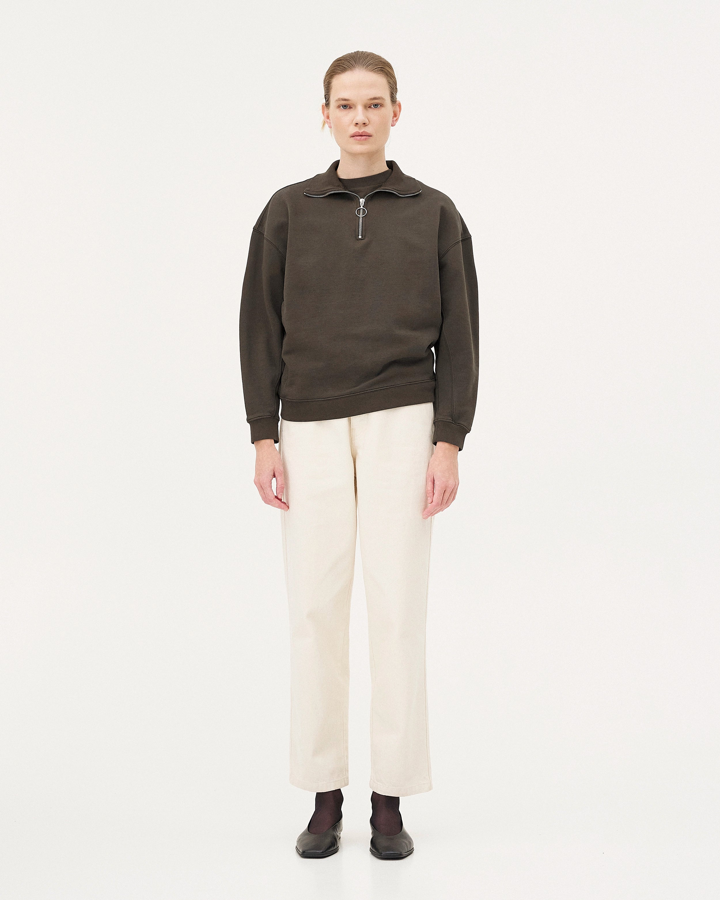 Omaha Khaki, sweatshirt en coton bio NOYOCO