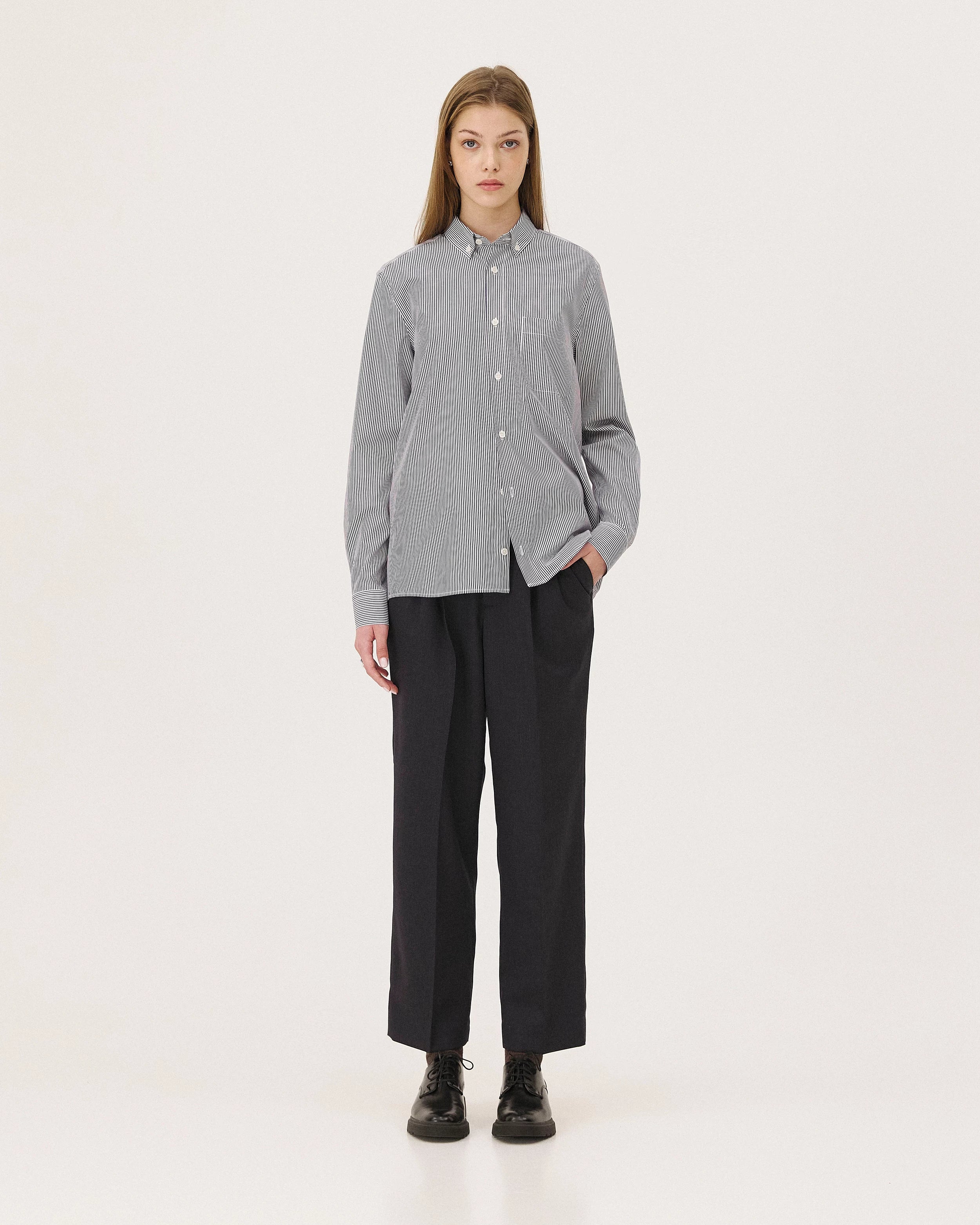Curtis Dark Navy Stripes - womenswear look